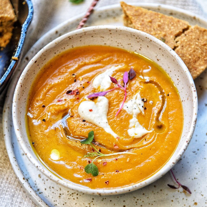 Carrot Parsnip Soup with Cashew Cream