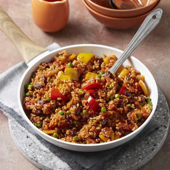 Capsicum & Tomato rice with beans