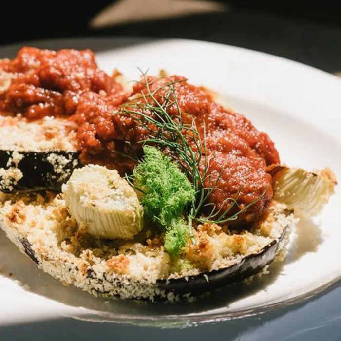 Oven-Crusted Eggplant and Fennel Parmesan