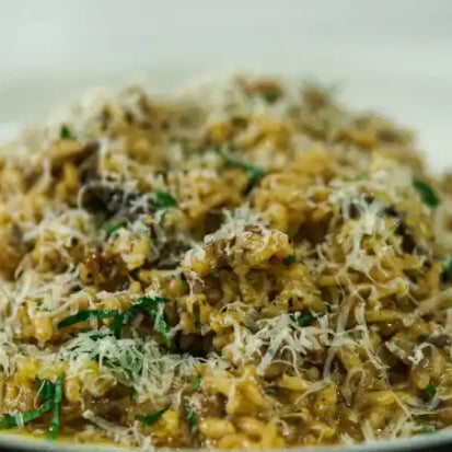 Creamy Garlic Mushroom Risotto