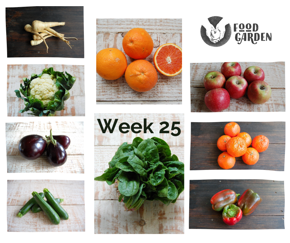 Week 25 - Eggplant, Zucchini, Spinach, Baby Cos, Cara Cara Oranges and Sundowner Apples