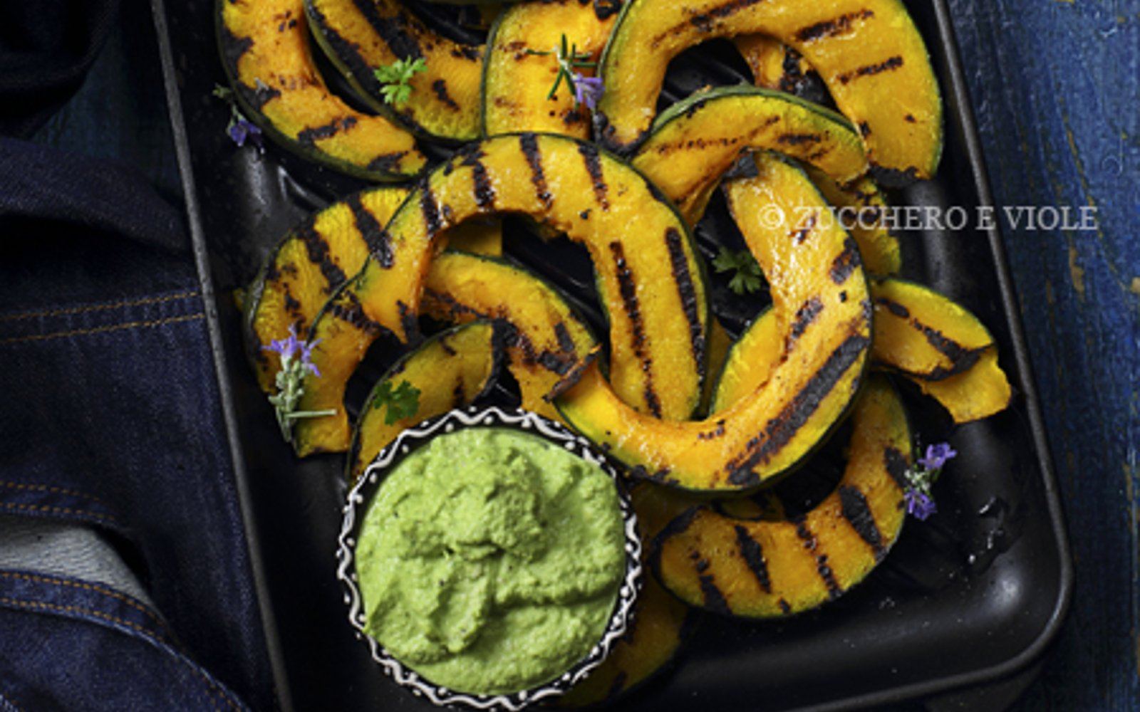 Grilled Pumpkin With Spinach Cauliflower Pesto