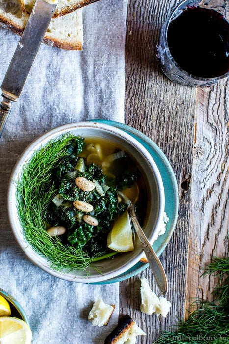 Lemon-Garlic White Bean, Kale and Fennel Soup