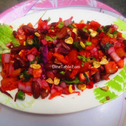 Rajma Carrot Beetroot Tomato Onion Corn Salad