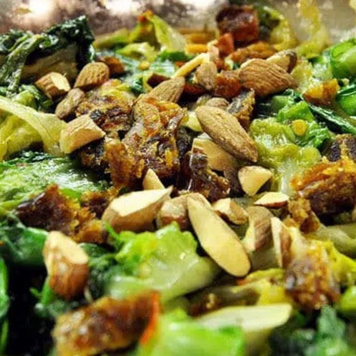 Wilted Endive Lettuce with Orange, Dates, and Almonds