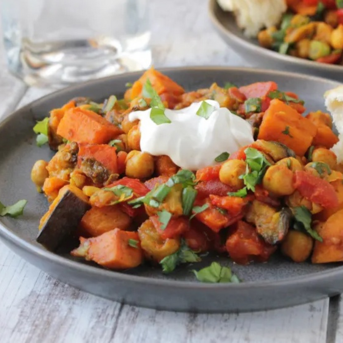 Sweet Potato, Capsicum And Eggplant Bake