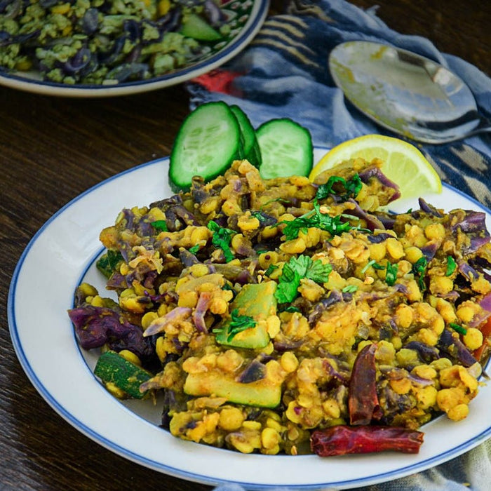 Red Cabbage Zucchini Chana Dal