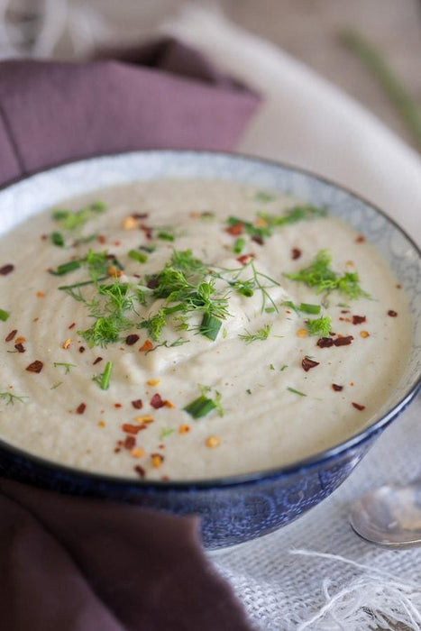 Roasted Cauliflower Fennel Leek Soup
