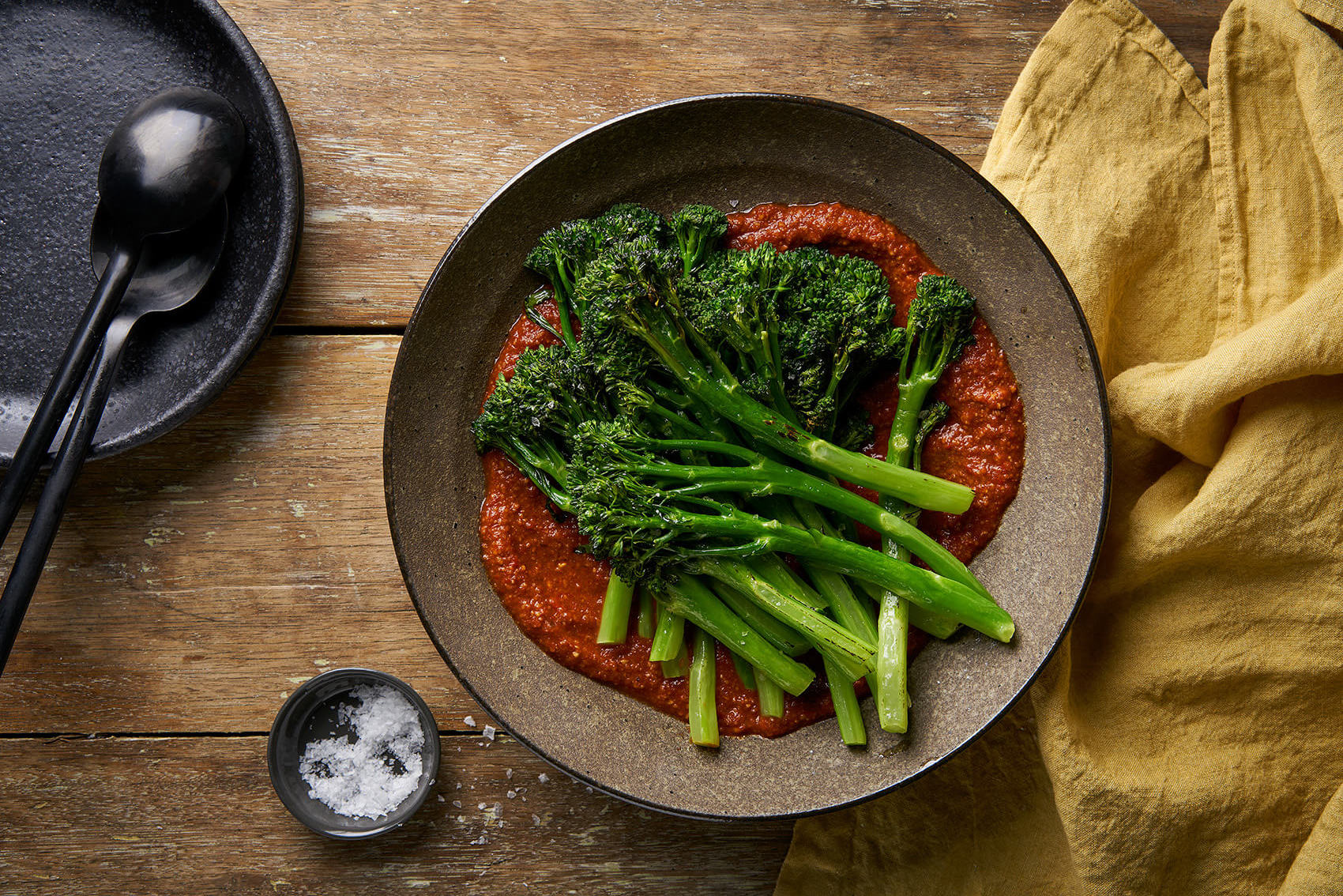 Grilled Broccolini with Romesco Sauce
