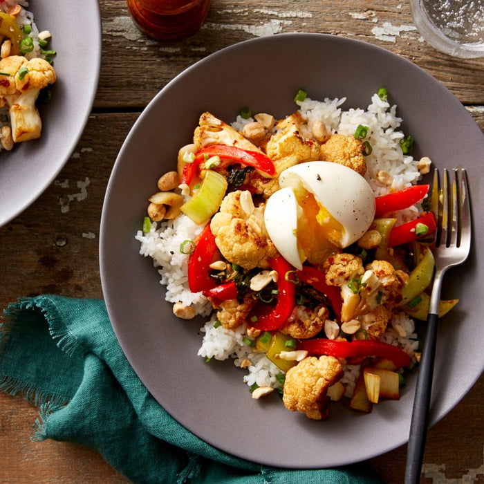 Sweet & Sour Cauliflower with Bok Choy & Jasmine Rice
