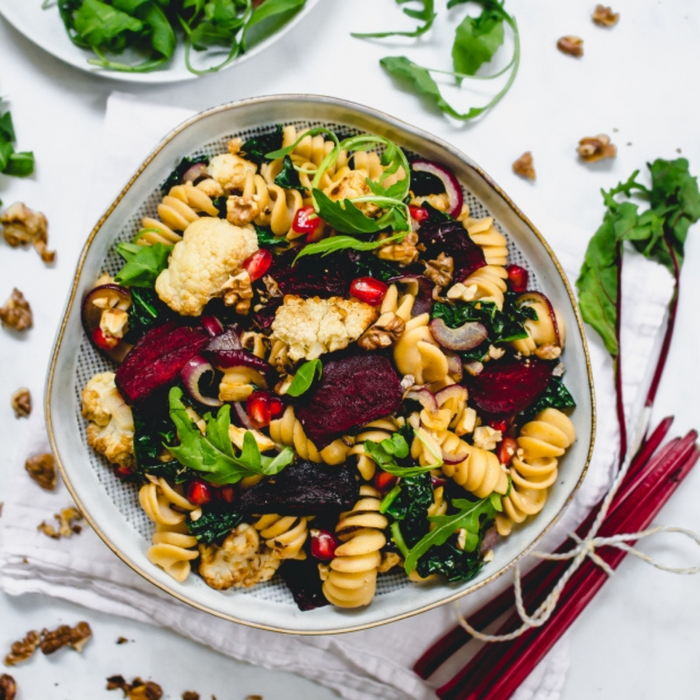 Roasted Cauliflower and Beetroot Pasta