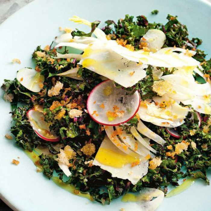 Kale, Fennel and Radish Salad with Ricotta Salata