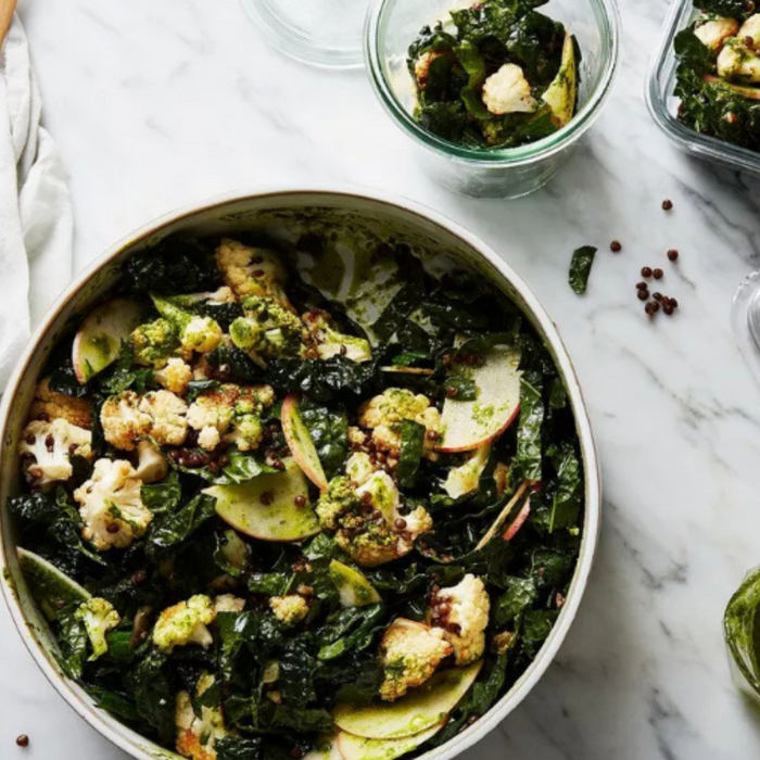 Black Lentil, Roasted Cauliflower, Kohlrabi & Apple Salad