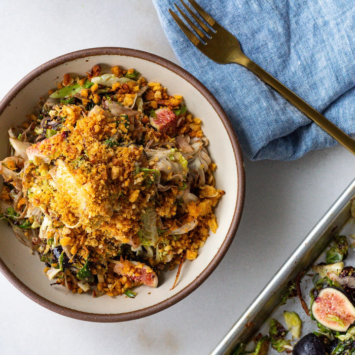 Roasted Fennel & Brussels Sprout Salad with Fig Balsamic