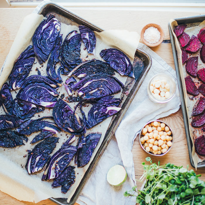 Warm Red Cabbage And Beet Salad With Chickpeas, Tamari And Lime
