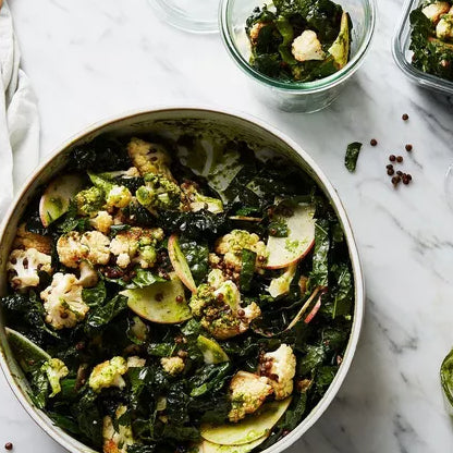 Black Lentil, Roasted Cauliflower, Kohlrabi & Apple Salad