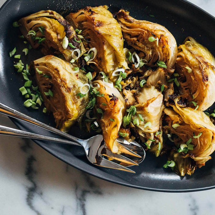 Braised Cabbage with Spring Onions
