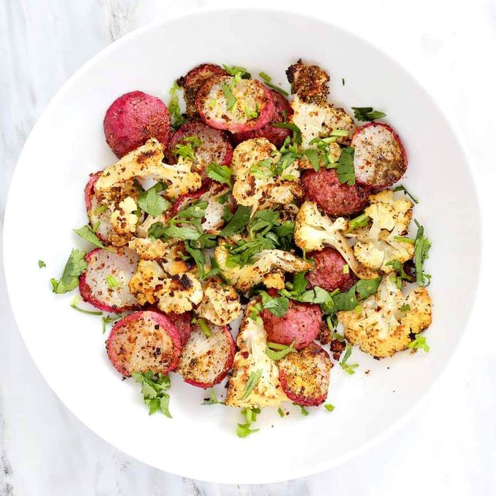 Roasted Cauliflower and Radishes