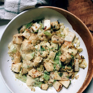 Sauteed Celeriac and Cabbage with Mustard