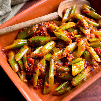 Pan-Cooked Celery With Tomatoes and Parsley