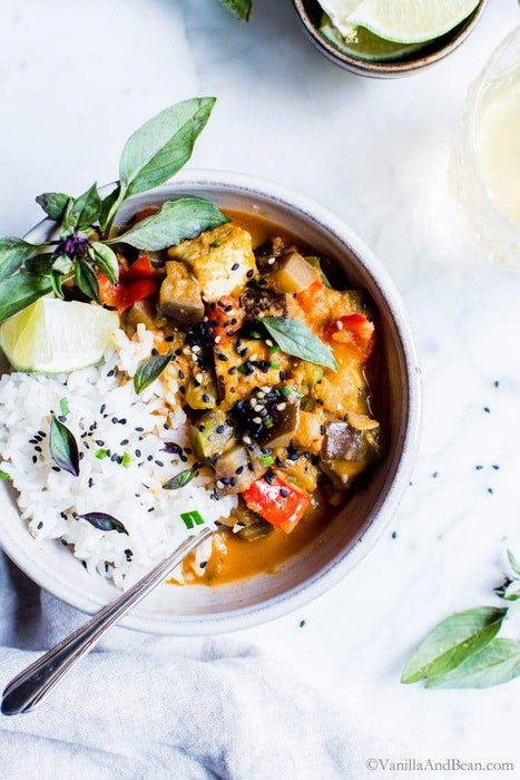 Thai Red Curry With Eggplant And Sweet Peppers