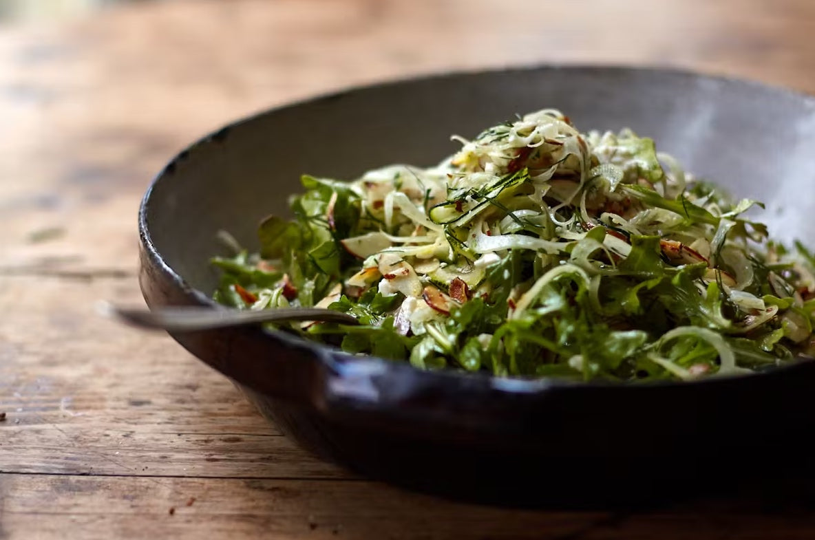 Shaved Broccoli & Fennel Salad with Roasted Salt Almonds