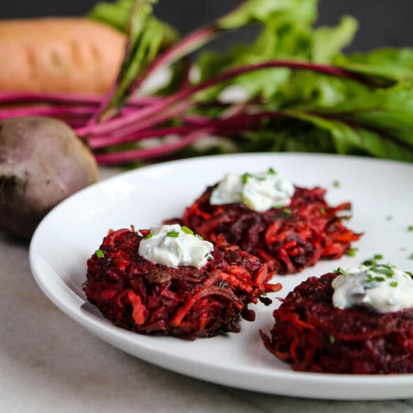 Sweet Potato and Beet Fritters