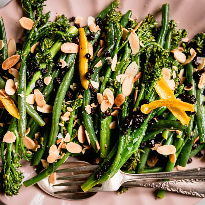 Lemony Sautéed Broccolini & Green Beans with Almonds