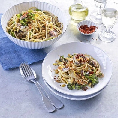 Pasta with Pine Nuts, Broccoli, Sardines & Fennel