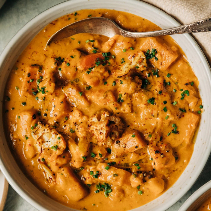 Creamy Cauliflower & Sweet Potato Chowder