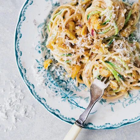 Zucchini Carbonara with Parsnip ‘Pancetta’