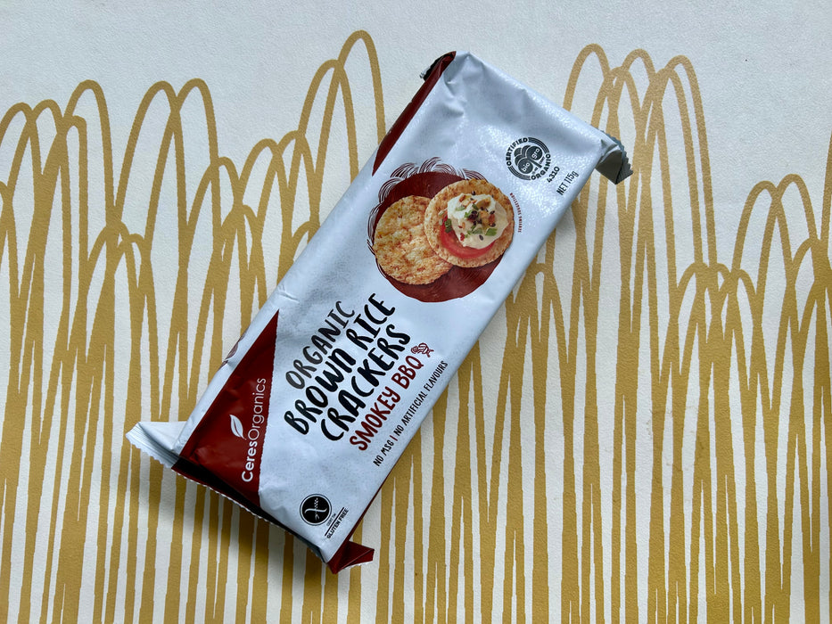 Brown Rice Crackers Smokey BBQ, Ceres (115g)