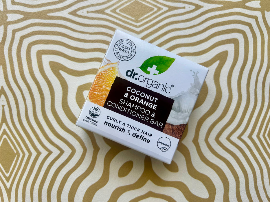 Dr Organic Shampoo & Conditioner Bar, Coconut & Orange (75g)