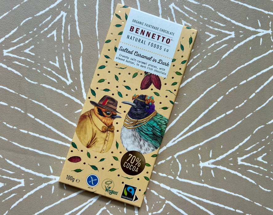 Bennetto Crunchy Caramel, 70% Dark Chocolate (80g)