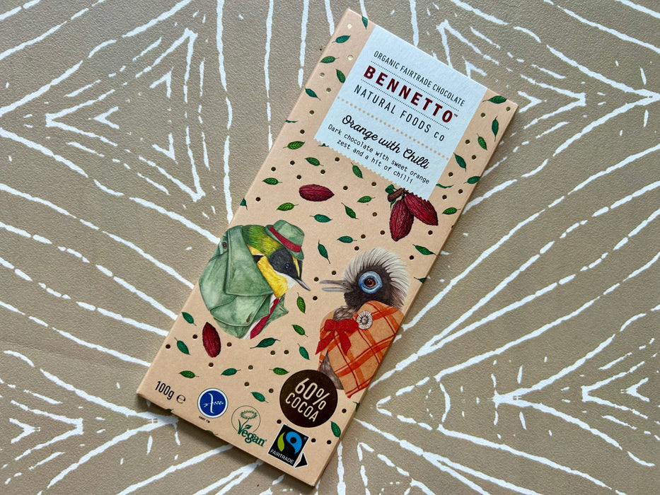 Bennetto Orange & Chilli, 60% Dark Chocolate (80g)