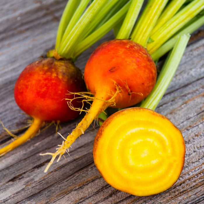Beetroot, Gold bunch of 3 with leaves