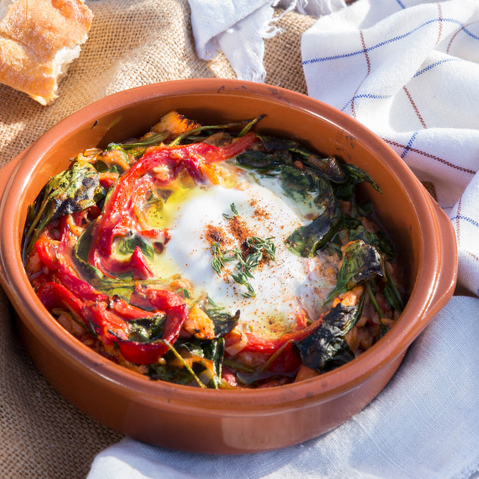 Baked Eggs With Capsicum And Kale