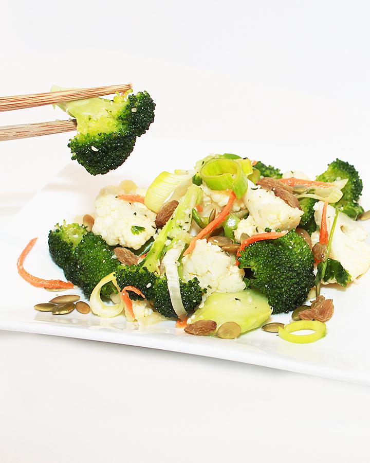 Broccoli Cauliflower Leek Salad