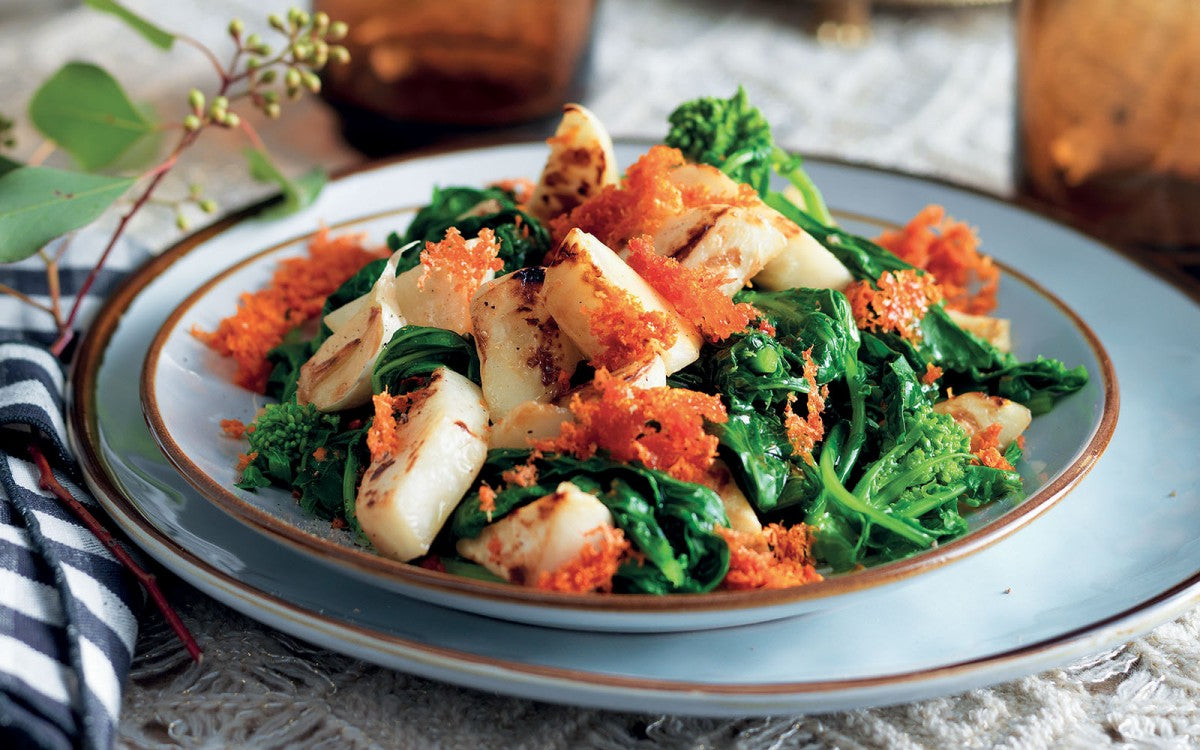 Broccolini and Celeriac with Spicy Bread