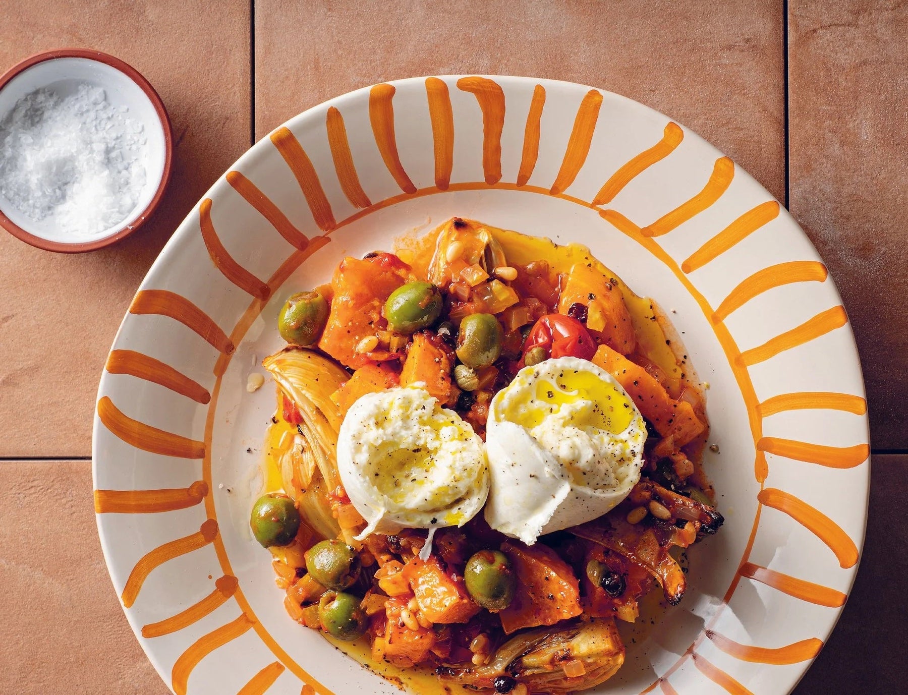 Fennel and Pumpkin Caponata with Mozzarella