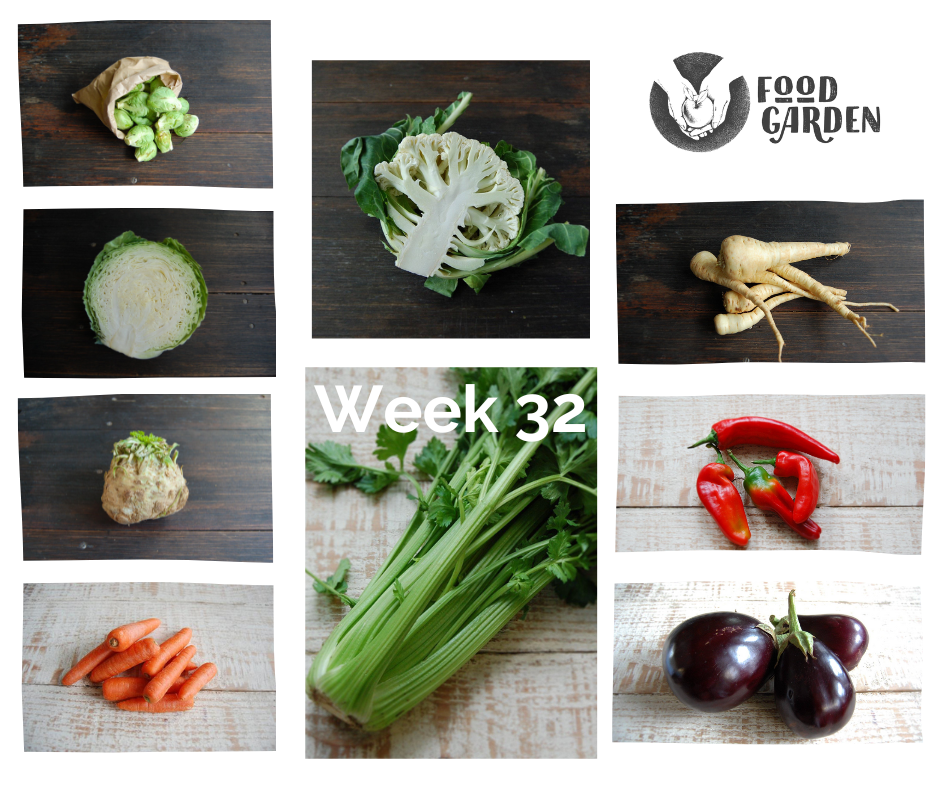 Week 32 - Celery, Parsnip, Celeriac, Eggplant, Capsicum and Desiree Potato