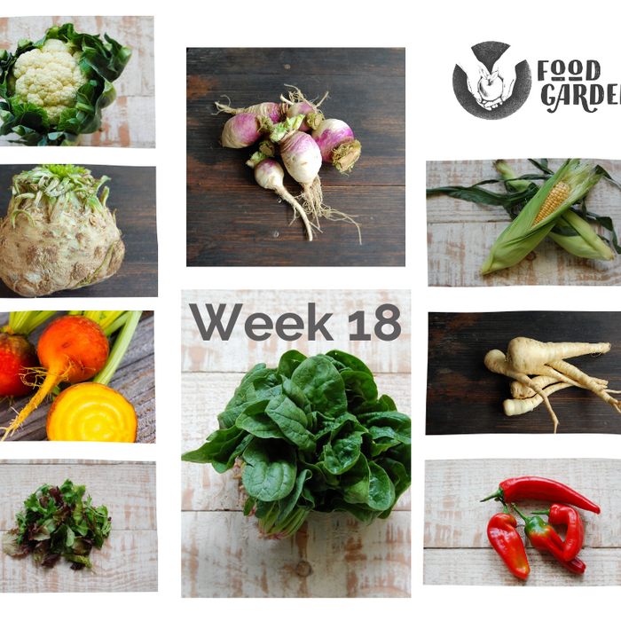 Week 18 - Gold Beetroot, biodynamic Parsnip, huge Sweet Potato, loads of fresh greens, Pomegranate and biodynamic Pears