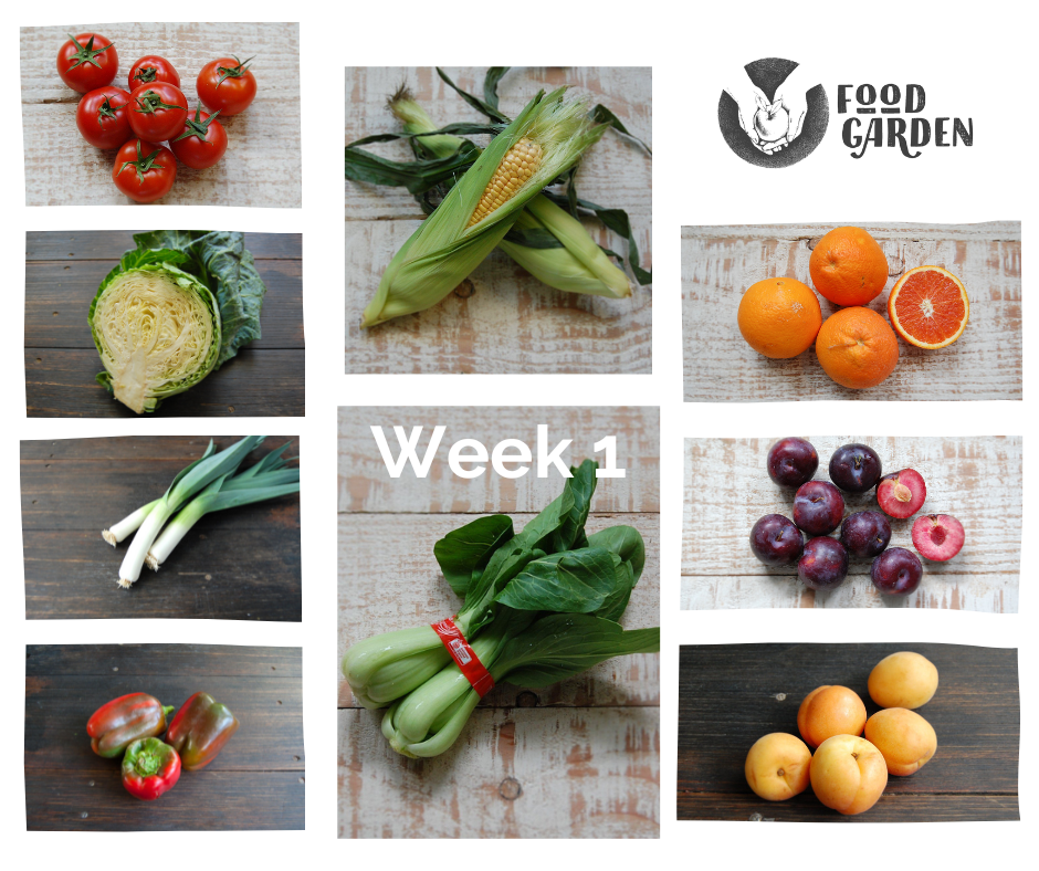 Week 1 - Sweet Corn, Tomato, Pak Choy, Spring Onion, Snowpeas and biodynamic Apricots