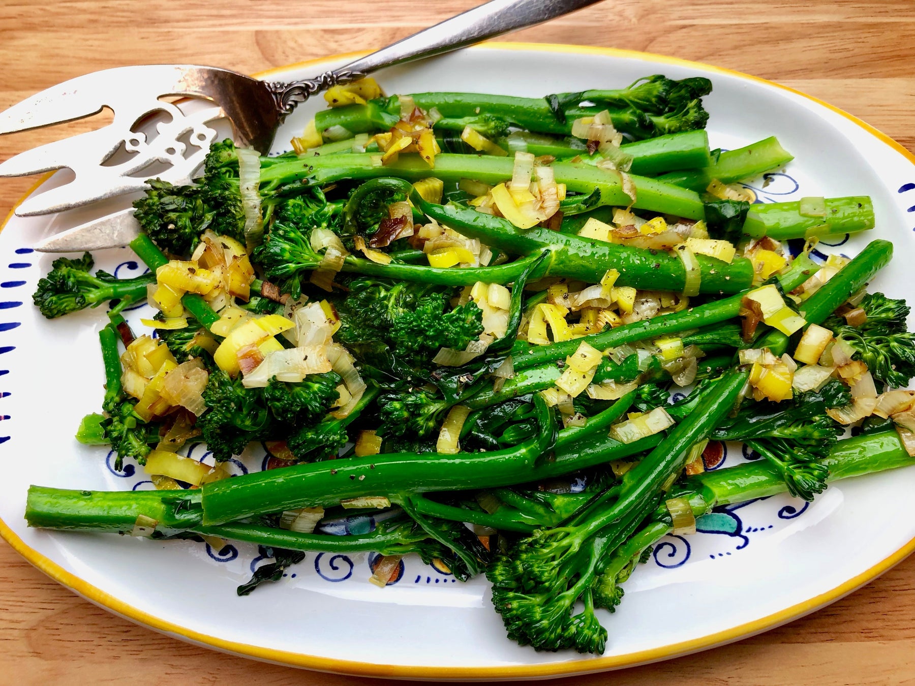 Sautéed Broccolini with Caramelized Leeks