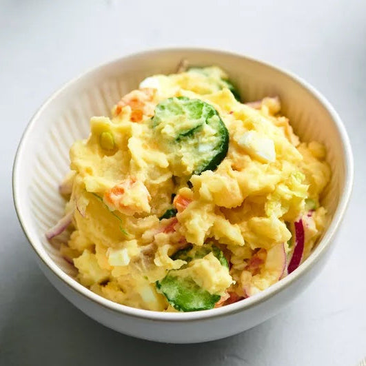 Japanese Potato Salad With Cucumbers, Carrots, and Red Onion