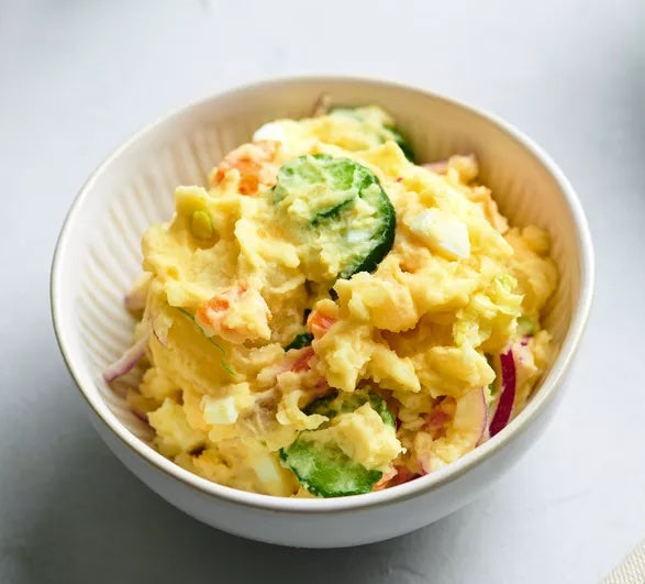 Japanese Potato Salad With Cucumbers, Carrots, and Red Onion