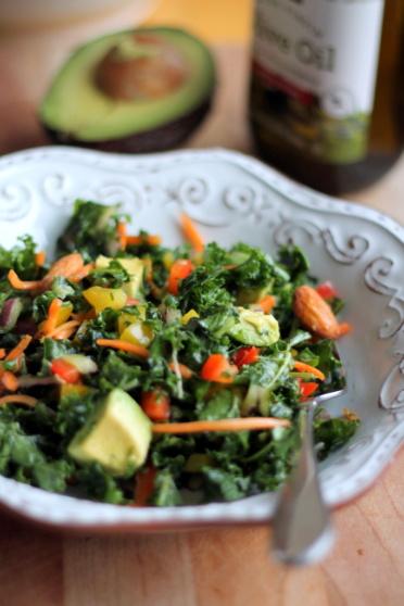 Kale Rainbow Detox Salad with Lemon Vinaigrette