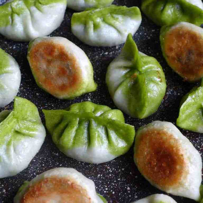 Pan-fried vegetarian dumplings / potstickers