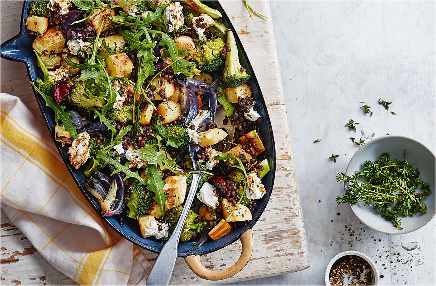 Parsnip, broccoli and goat's cheese bake recipe