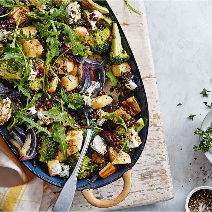 Parsnip, broccoli and goat's cheese bake recipe
